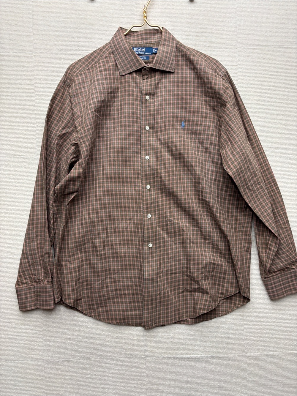 Polo by Ralph Lauren | XL Stanton Brown Plaid Button-Down Shirt with Blue Logo